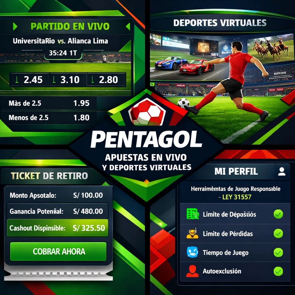 Pentagol - apuestas en vivo y deportes virtuales con herramientas de control responsable