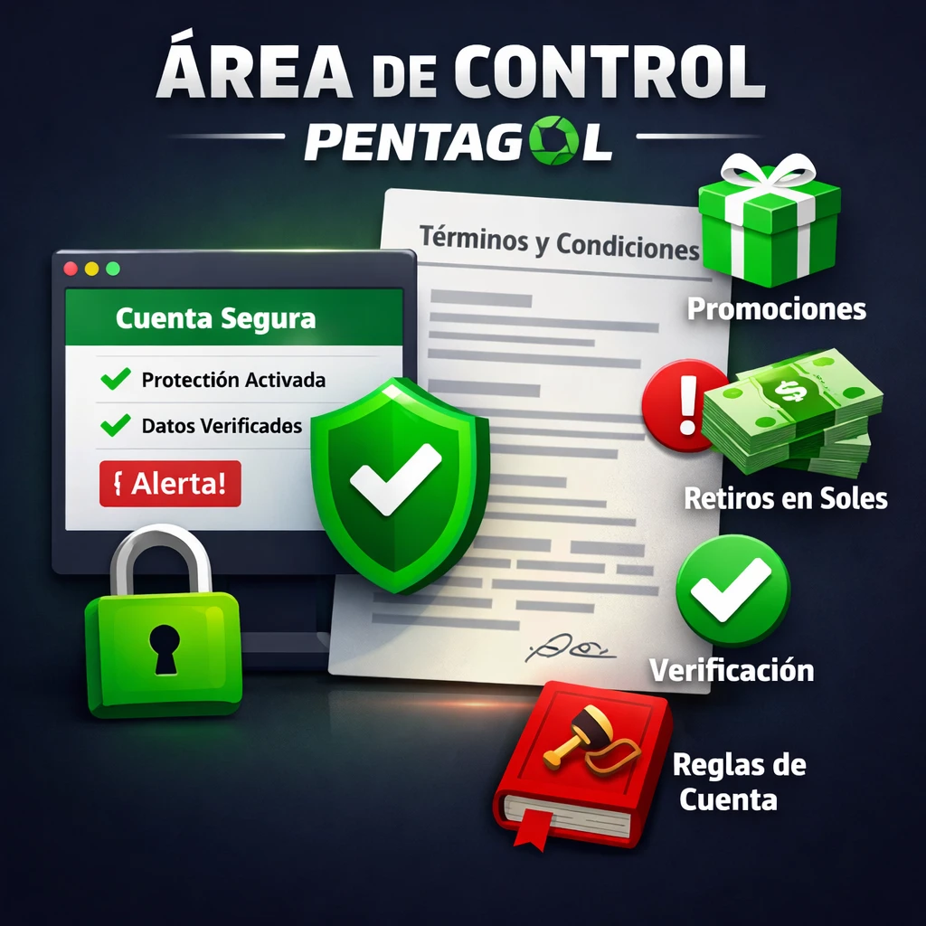 Pentagol control de cuenta con términos, promociones y retiros en Perú