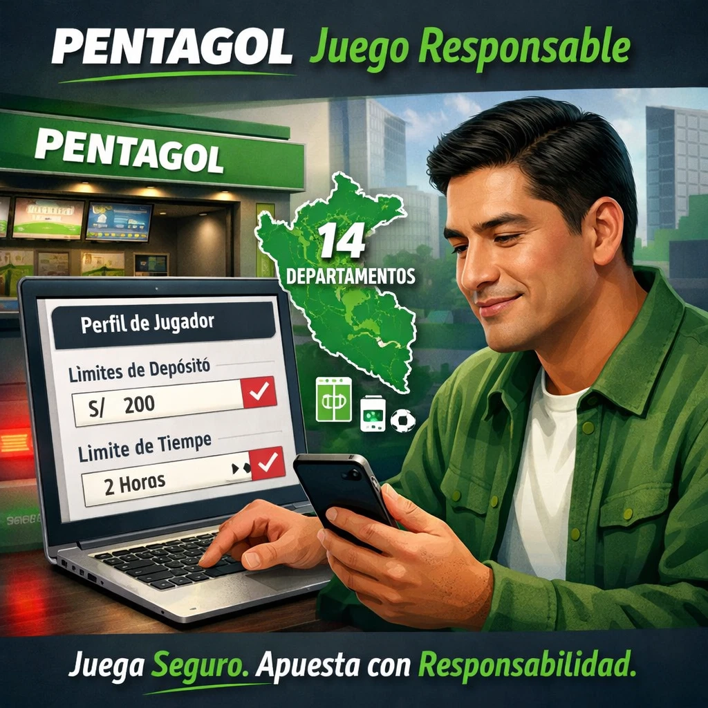 Pentagol - juego responsable con controles de límites en web y locales del Perú