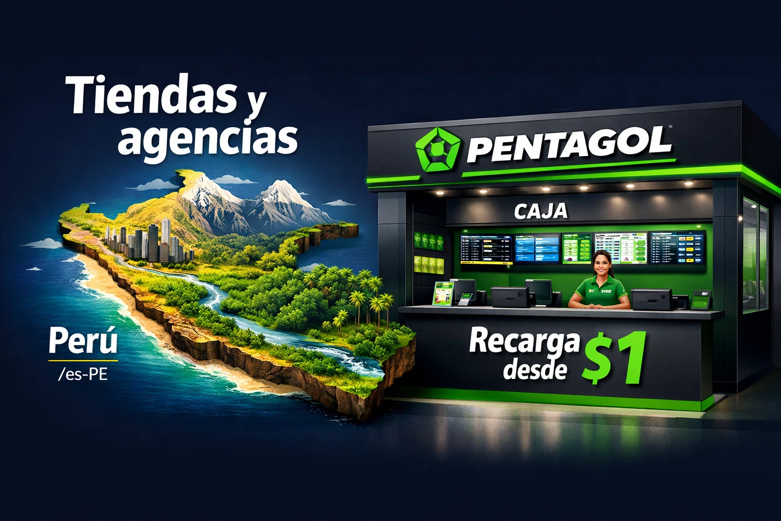 Pentagol locales y agencias en el Perú para recargas y cobros en efectivo